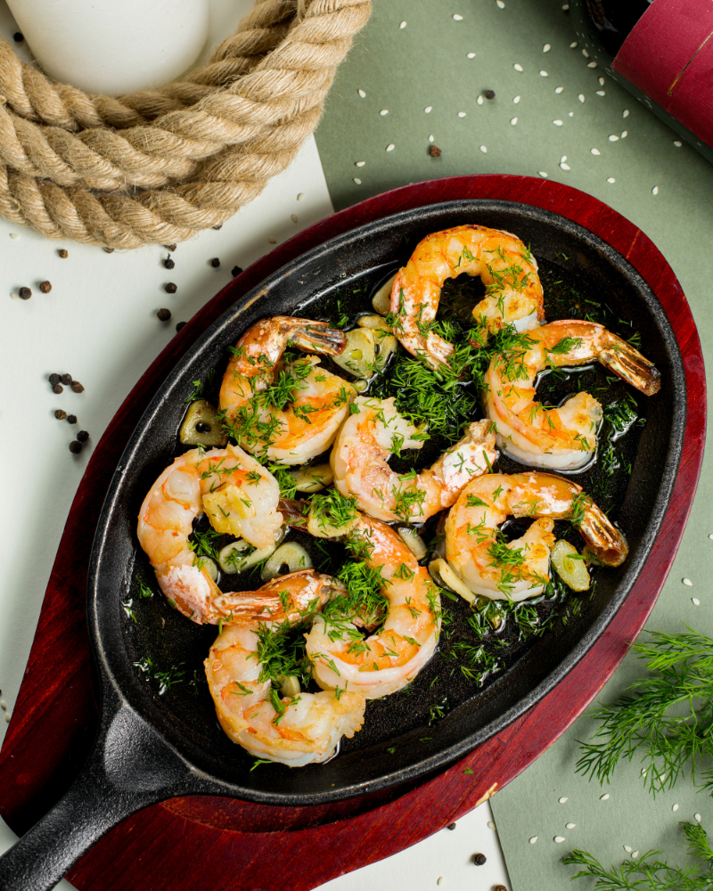 recette de crevettes à l'ail
