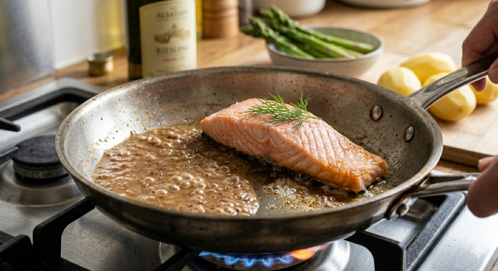 cuission du saumon au riesling